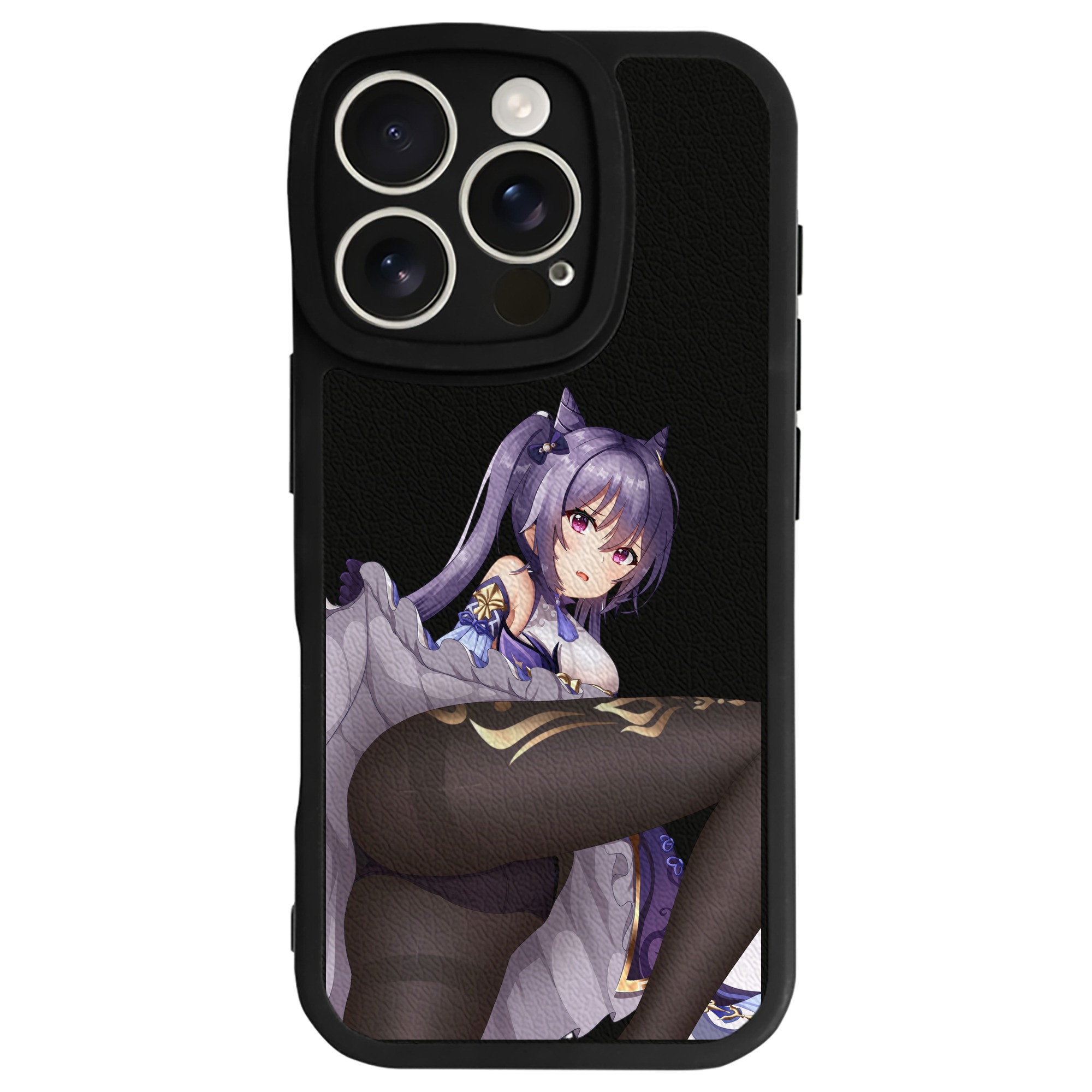 げんし神 刻晴 こくせい genshin Kokusei 【iPhone 16シリーズ対応】シリコンスマホケース（レザー調） 材質：シリコン